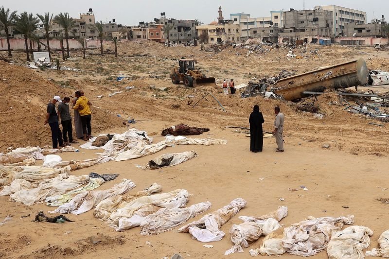 Almost 400 bodies have been found in mass grave in Gaza hospital, says Palestinian Civil Defense