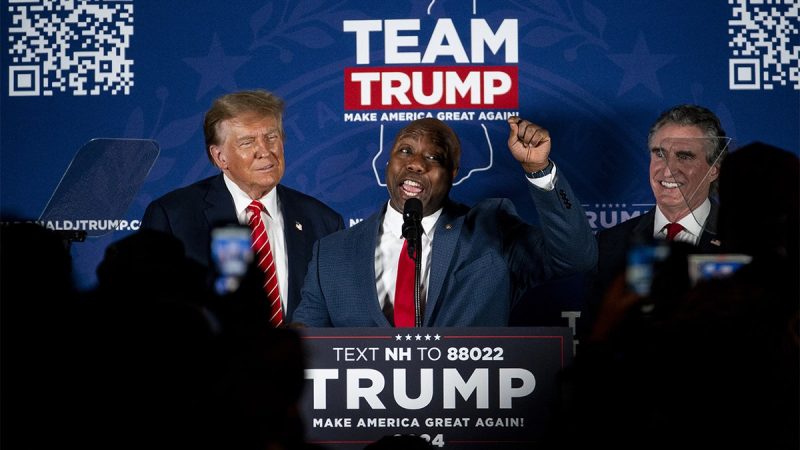  Tim Scott sets crowd alive with one-liner after Trump says he ‘must really hate’ Haley
