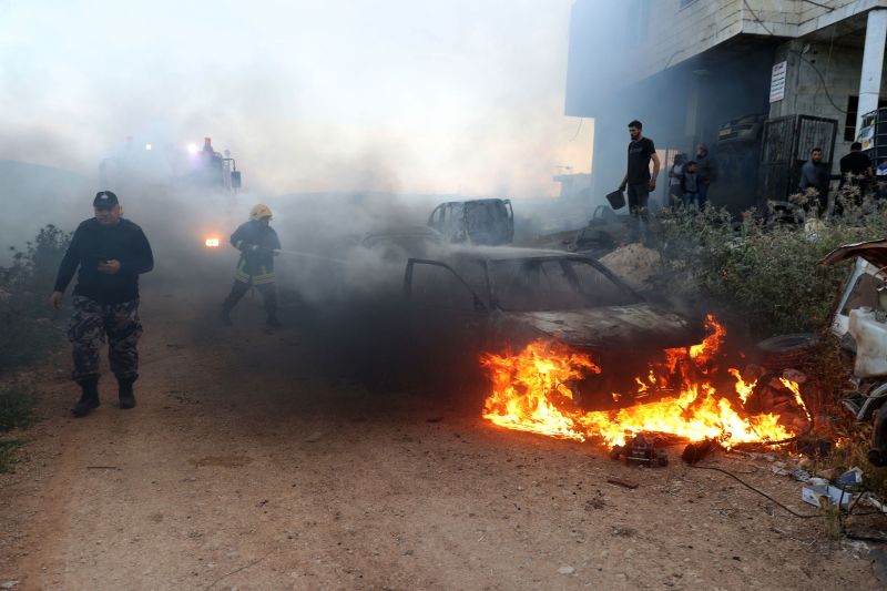  Israeli settlers storm West Bank village, setting cars and homes ablaze
