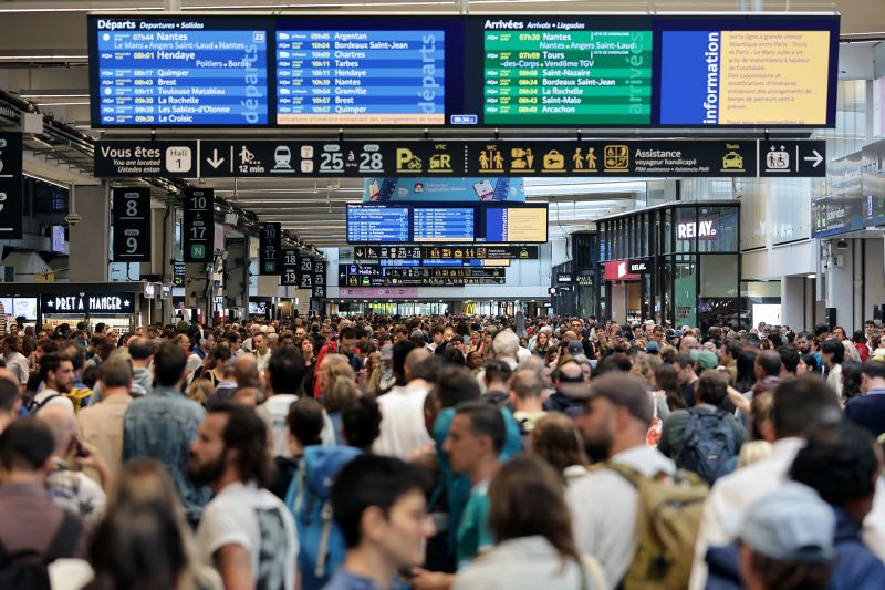  French rail lines disrupted by ‘coordinated sabotage’ ahead of Paris Olympics opening ceremony